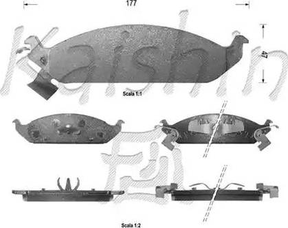 Kaishin D10002 - Тормозные колодки, дисковые, комплект autospares.lv