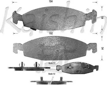 Kaishin D10025 - Тормозные колодки, дисковые, комплект autospares.lv