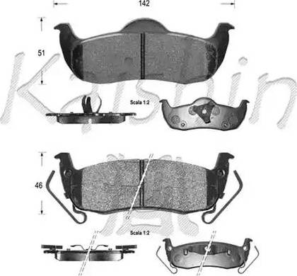 Kaishin D10128 - Тормозные колодки, дисковые, комплект autospares.lv