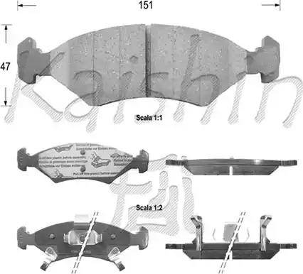 Kaishin D11051 - Тормозные колодки, дисковые, комплект autospares.lv