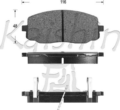 Kaishin D11154 - Тормозные колодки, дисковые, комплект autospares.lv