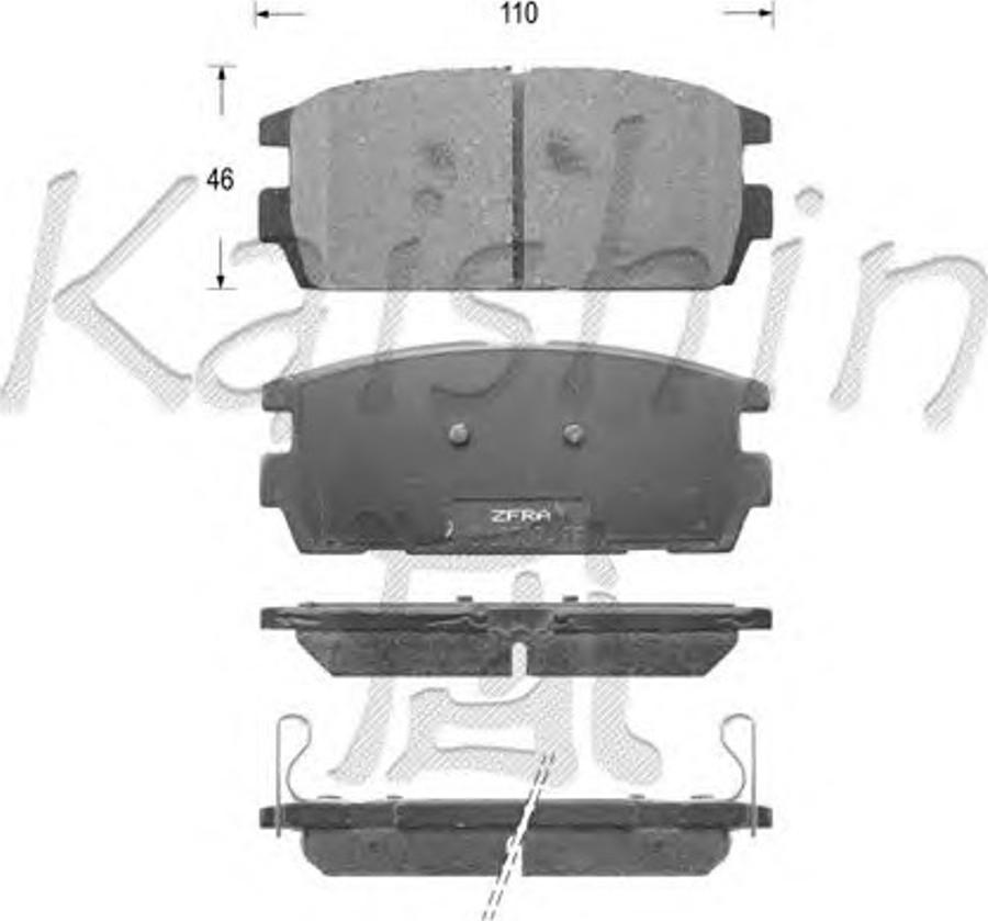 Kaishin D11139OE - Тормозные колодки, дисковые, комплект autospares.lv