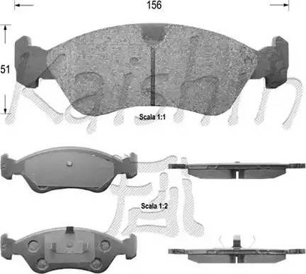 Kaishin D11170 - Тормозные колодки, дисковые, комплект autospares.lv