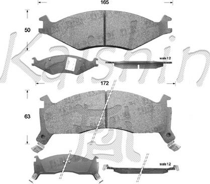 Kaishin D11178 - Тормозные колодки, дисковые, комплект autospares.lv