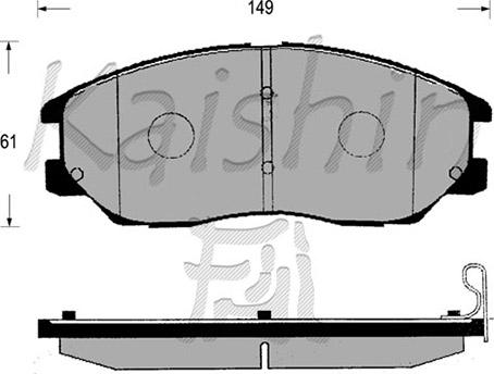 Kaishin D11173 - Тормозные колодки, дисковые, комплект autospares.lv