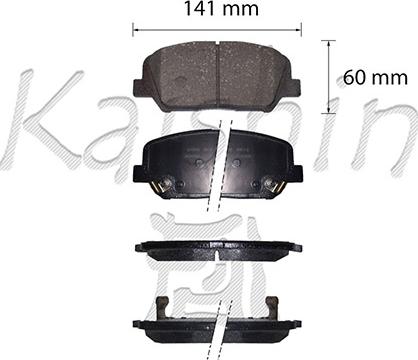 Kaishin D11305 - Тормозные колодки, дисковые, комплект autospares.lv