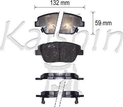 Kaishin D11302 - Тормозные колодки, дисковые, комплект autospares.lv