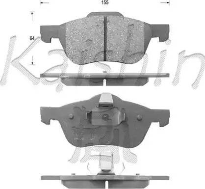 Kaishin D1256 - Тормозные колодки, дисковые, комплект autospares.lv