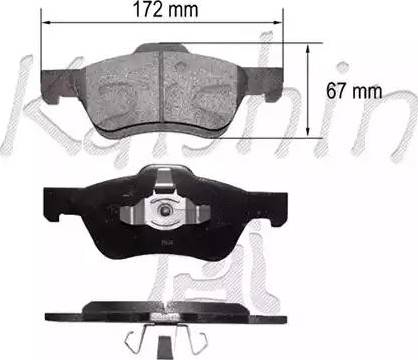 Kaishin D3149 - Тормозные колодки, дисковые, комплект autospares.lv