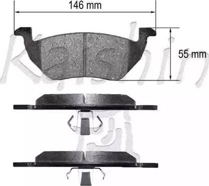 Kaishin D3151 - Тормозные колодки, дисковые, комплект autospares.lv