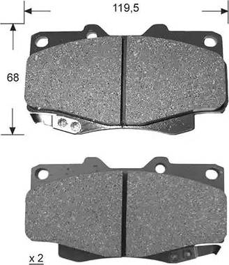 Kaishin D2215 - Тормозные колодки, дисковые, комплект autospares.lv