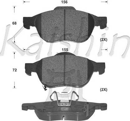 Kaishin D2236 - Тормозные колодки, дисковые, комплект autospares.lv