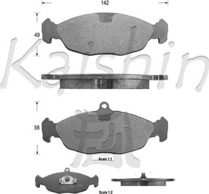 Kaishin D7063 - Тормозные колодки, дисковые, комплект autospares.lv