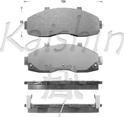 Kaishin D7077 - Тормозные колодки, дисковые, комплект autospares.lv