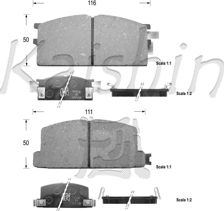 Kaishin FK4006 - Тормозные колодки, дисковые, комплект autospares.lv