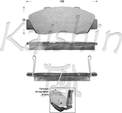 Kaishin FK5060 - Тормозные колодки, дисковые, комплект autospares.lv