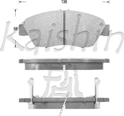 Kaishin FK5070 - Тормозные колодки, дисковые, комплект autospares.lv