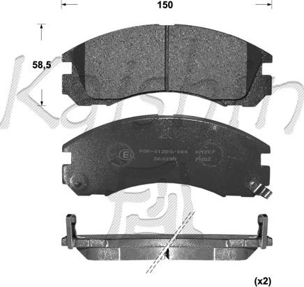 Kaishin FK6039 - Тормозные колодки, дисковые, комплект autospares.lv