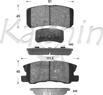 Kaishin FK6106 - Тормозные колодки, дисковые, комплект autospares.lv