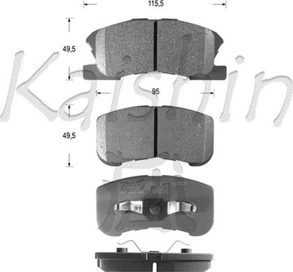 Kaishin FK0034 - Тормозные колодки, дисковые, комплект autospares.lv