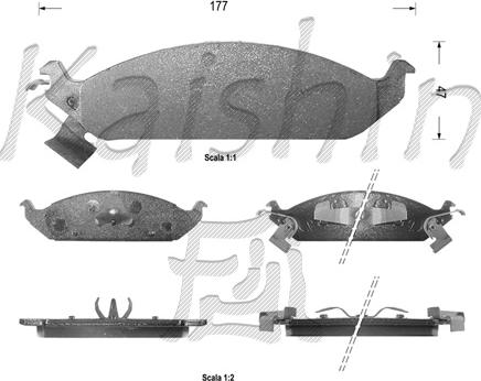 Kaishin FK10002 - Тормозные колодки, дисковые, комплект autospares.lv