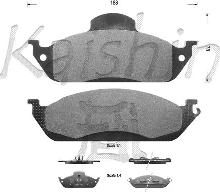 Kaishin FK10031 - Тормозные колодки, дисковые, комплект autospares.lv