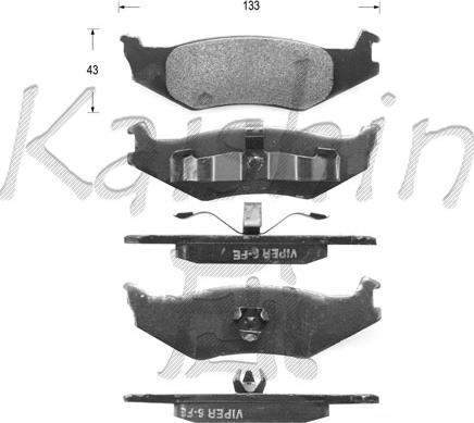 Kaishin FK10024 - Тормозные колодки, дисковые, комплект autospares.lv