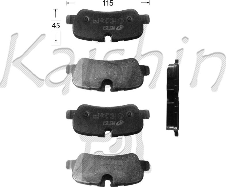 Kaishin FK10169 - Тормозные колодки, дисковые, комплект autospares.lv