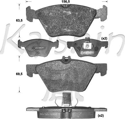 Kaishin FK10110 - Тормозные колодки, дисковые, комплект autospares.lv