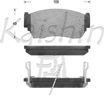 Kaishin FK1158 - Тормозные колодки, дисковые, комплект autospares.lv