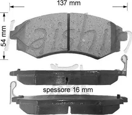 Kaishin D11095 - Тормозные колодки, дисковые, комплект autospares.lv