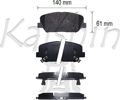 Kaishin FK11305 - Тормозные колодки, дисковые, комплект autospares.lv