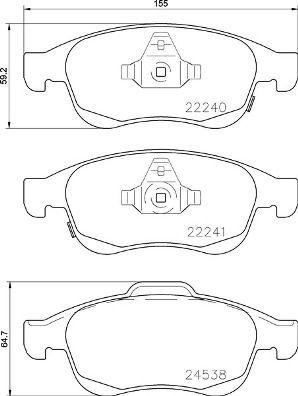 Kaishin FK11387 - Тормозные колодки, дисковые, комплект autospares.lv