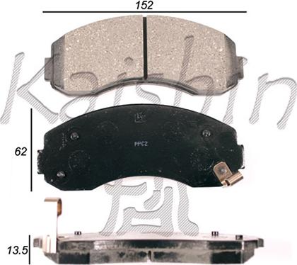 Kaishin FK11204 - Тормозные колодки, дисковые, комплект autospares.lv