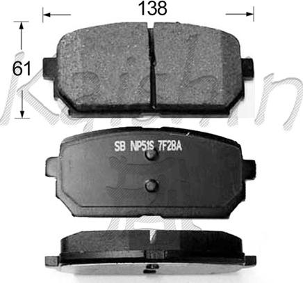 Kaishin FK11230 - Тормозные колодки, дисковые, комплект autospares.lv