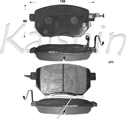 Kaishin FK1264 - Тормозные колодки, дисковые, комплект autospares.lv