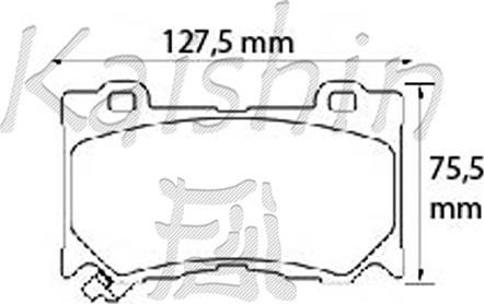 Kaishin FK1282 - Тормозные колодки, дисковые, комплект autospares.lv