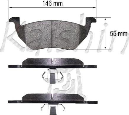 Kaishin FK3151 - Тормозные колодки, дисковые, комплект autospares.lv