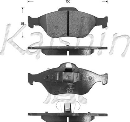 Kaishin FK3120 - Тормозные колодки, дисковые, комплект autospares.lv