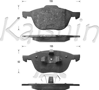 Kaishin FK3128 - Тормозные колодки, дисковые, комплект autospares.lv