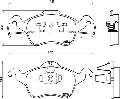 Kaishin FK20058 - Тормозные колодки, дисковые, комплект autospares.lv