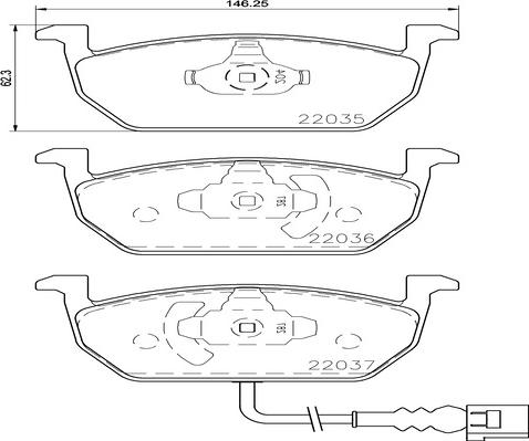 Kaishin FK20262 - Тормозные колодки, дисковые, комплект autospares.lv