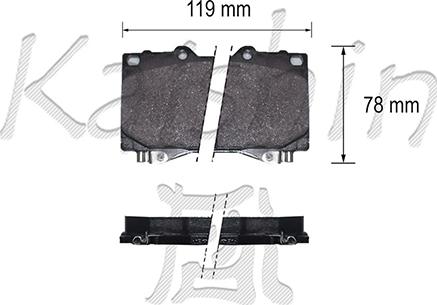 Kaishin FK2177 - Тормозные колодки, дисковые, комплект autospares.lv