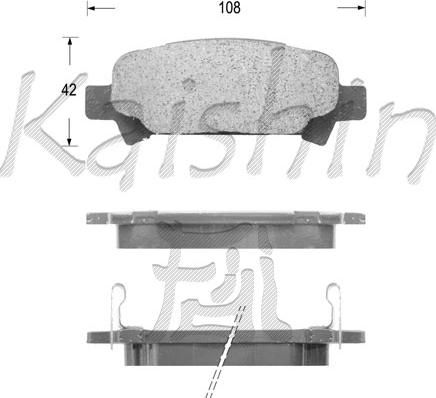 Kaishin FK7069 - Тормозные колодки, дисковые, комплект autospares.lv