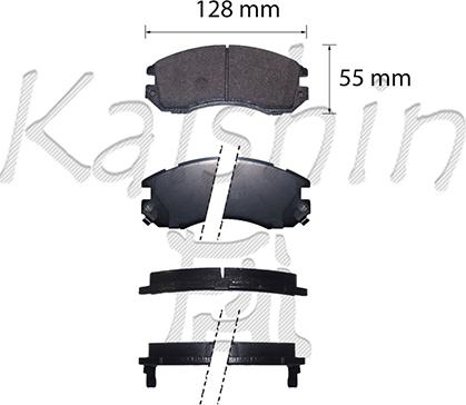 Kaishin FK7014 - Тормозные колодки, дисковые, комплект autospares.lv