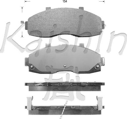 Kaishin FK7077 - Тормозные колодки, дисковые, комплект autospares.lv