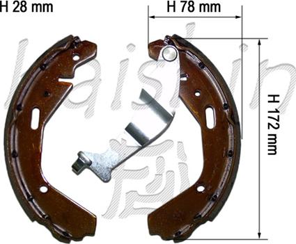 Kaishin K9977 - Комплект тормозных колодок, барабанные autospares.lv