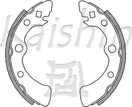 Kaishin K5504 - Комплект тормозных колодок, барабанные autospares.lv