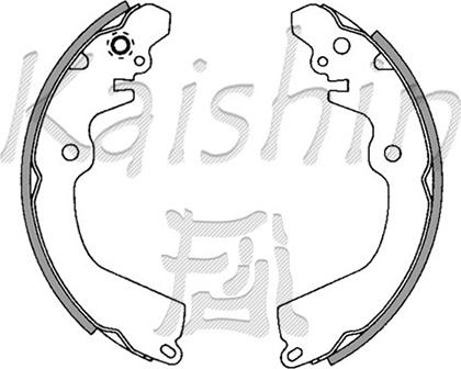 Kaishin K6701 - Комплект тормозных колодок, барабанные autospares.lv