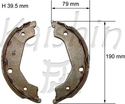 Kaishin K10021 - Комплект тормозов, ручник, парковка autospares.lv